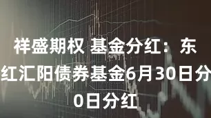 祥盛期权 基金分红：东方红汇阳债券基金6月30日分红